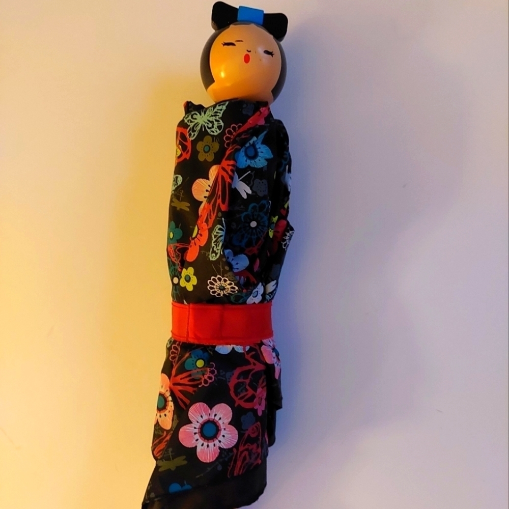 Floral Black and Red Decorative Doll